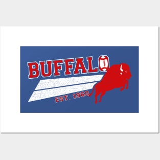 Vintage Buffalo Retro Football Est 1960 New York At Game Day Posters and Art